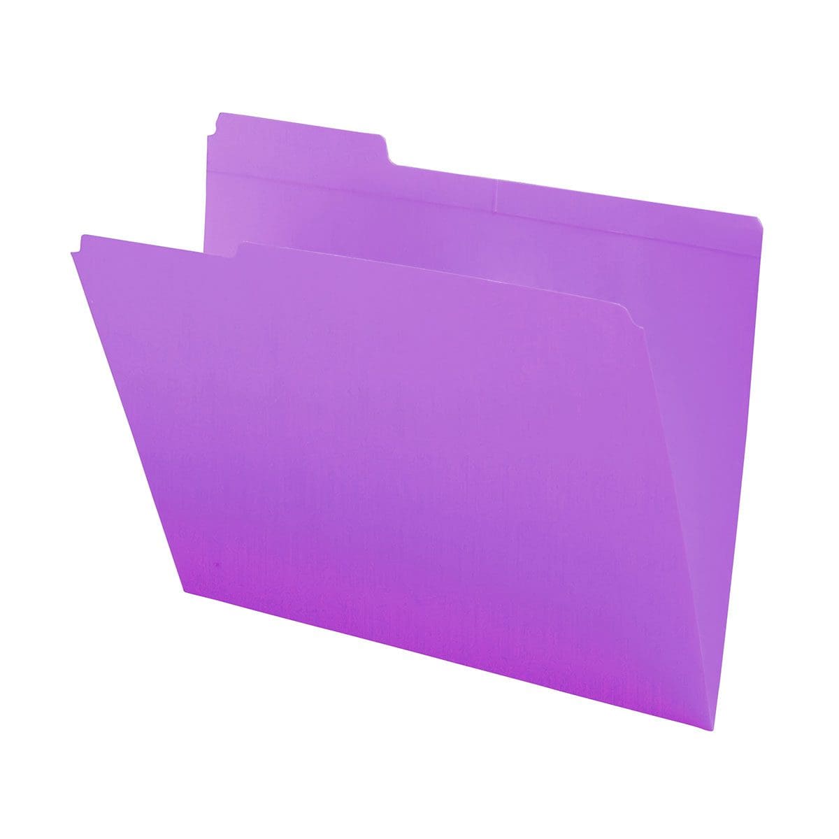 Lavender letter size reinforced top tab folder with 1/3 cut assorted top tabs. 11 pt lavender stock, 100/Box
