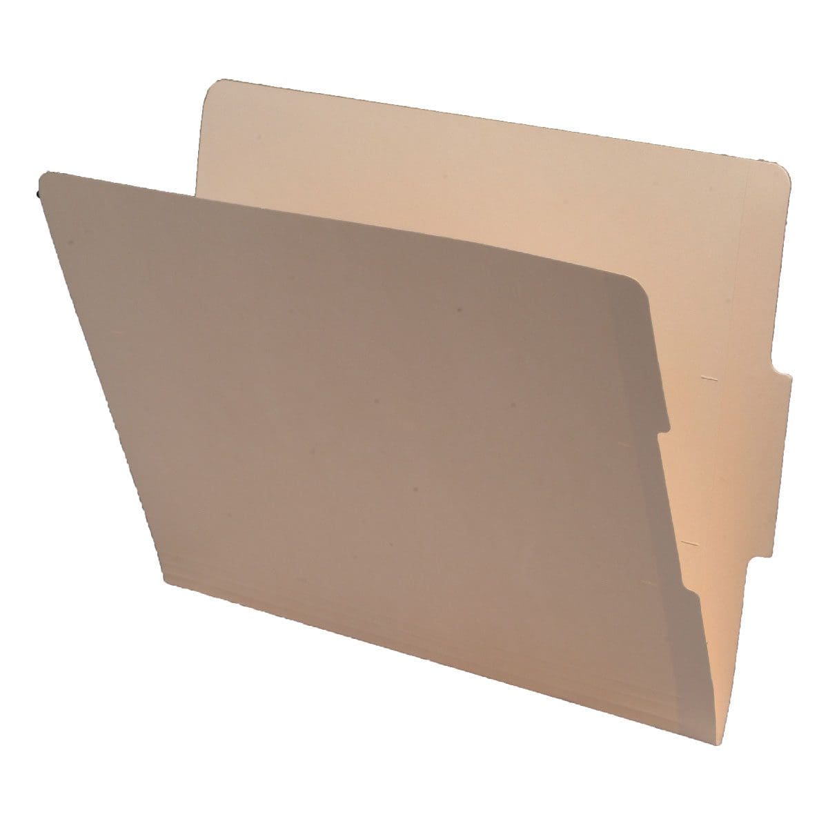 Manila letter size reinforced end tab folder with 1/3 cut all position two end tab. 11 pt manila stock, 100/Box