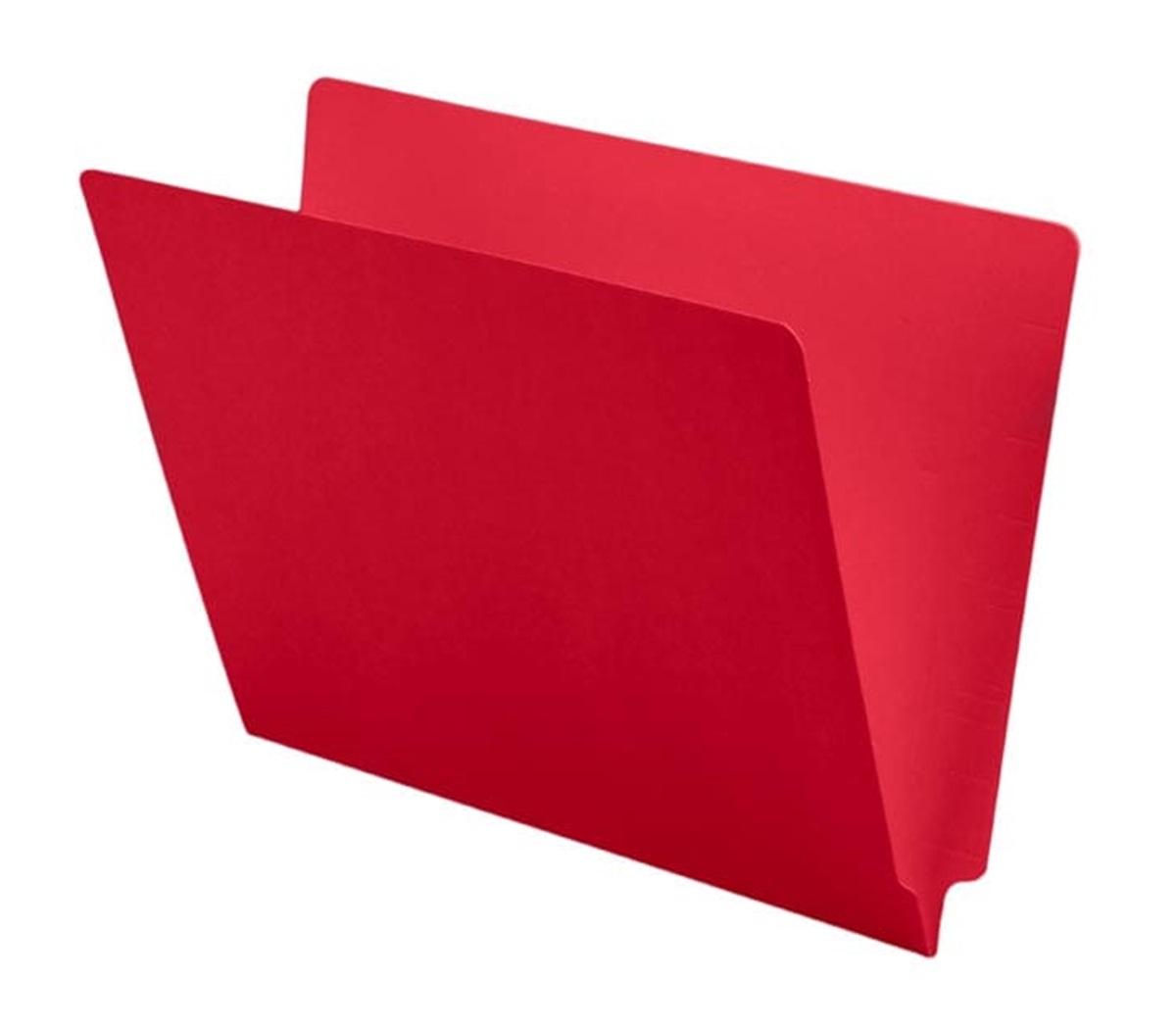 Red letter size end tab folder. 11 pt red stock, 100/Box