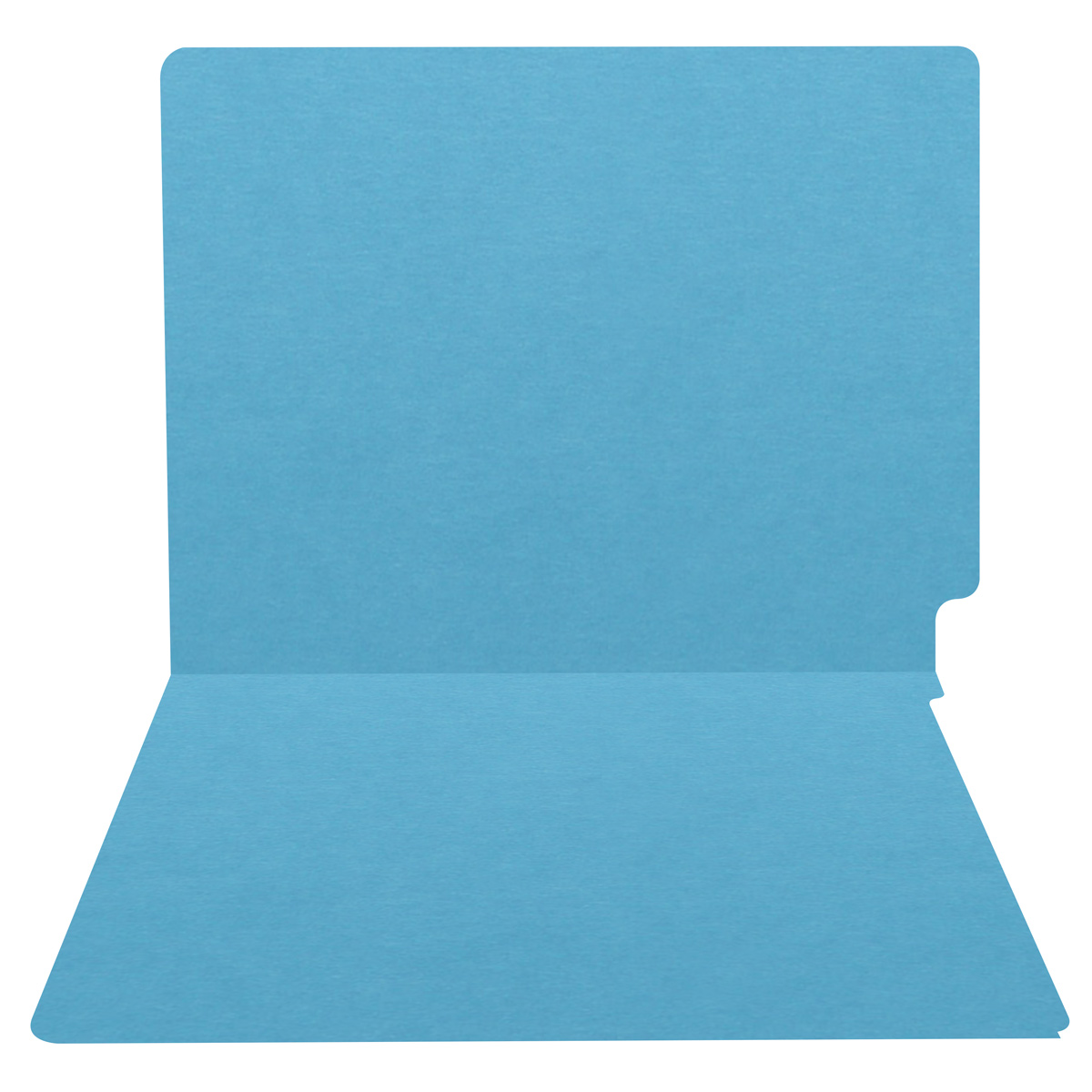 Blue letter size end tab folder. 20 pt blue stock. Packaged 40/200.