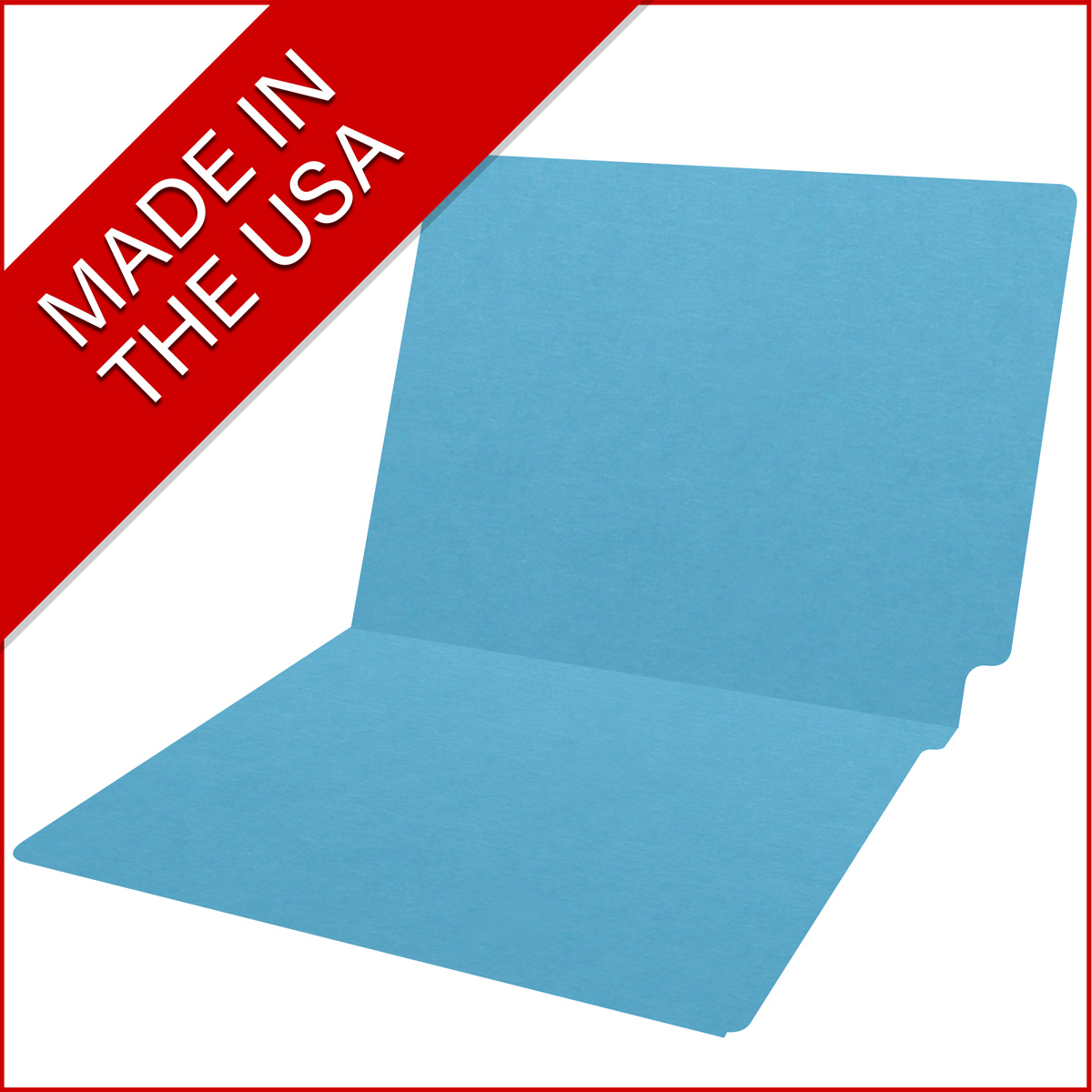 Blue letter size end tab folder. 20 pt blue stock. Packaged 40/200.