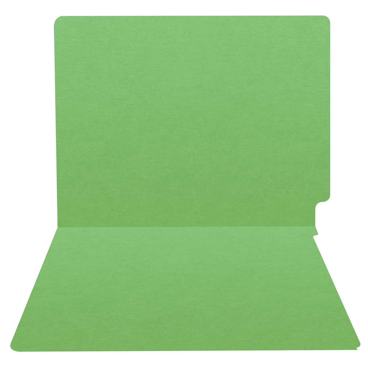 Green letter size end tab folder. 20 pt green stock. Packaged 40/200.