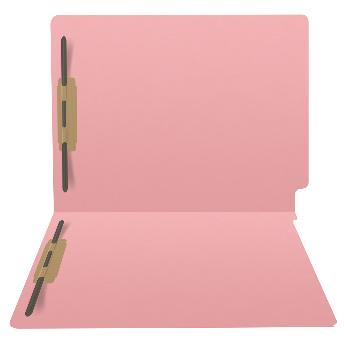 Pink letter size end tab folder. 20 pt pink stock. Packaged 40/200.