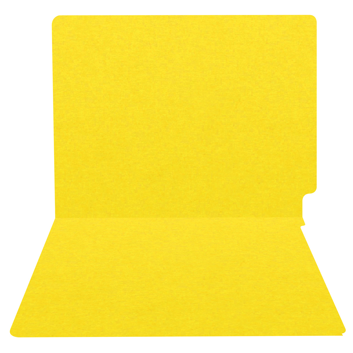 Yellow letter size end tab folder. 20 pt yellow stock. Packaged 40/200.