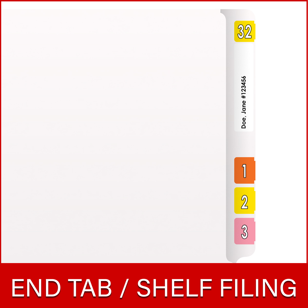 White letter size end tab folder with 2" bonded fasteners on inside front and back. 20 pt white stock. Packaged 40/200.