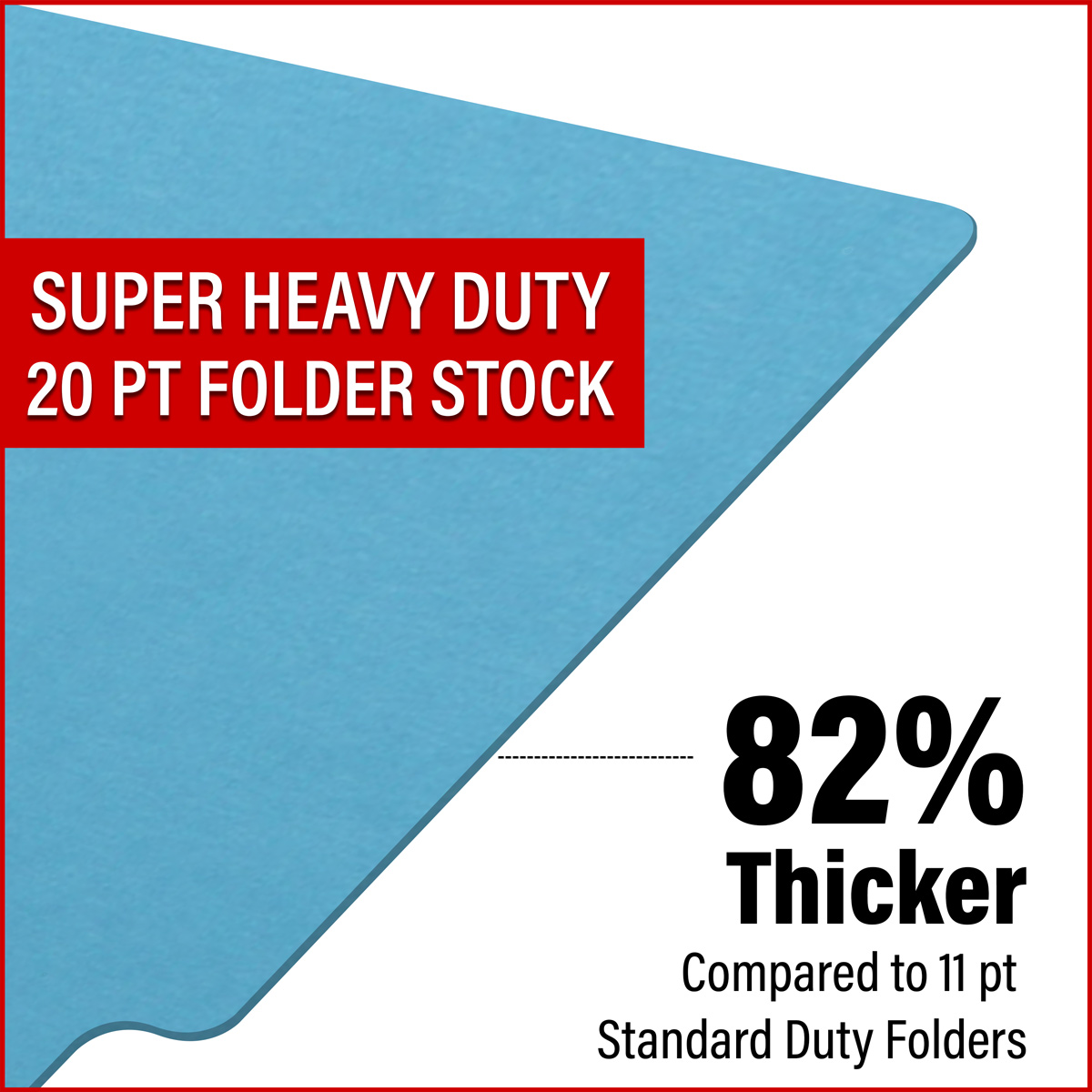 Blue letter size end tab folder with 2" bonded fasteners on inside back. 20 pt blue stock. Packaged 40/200.