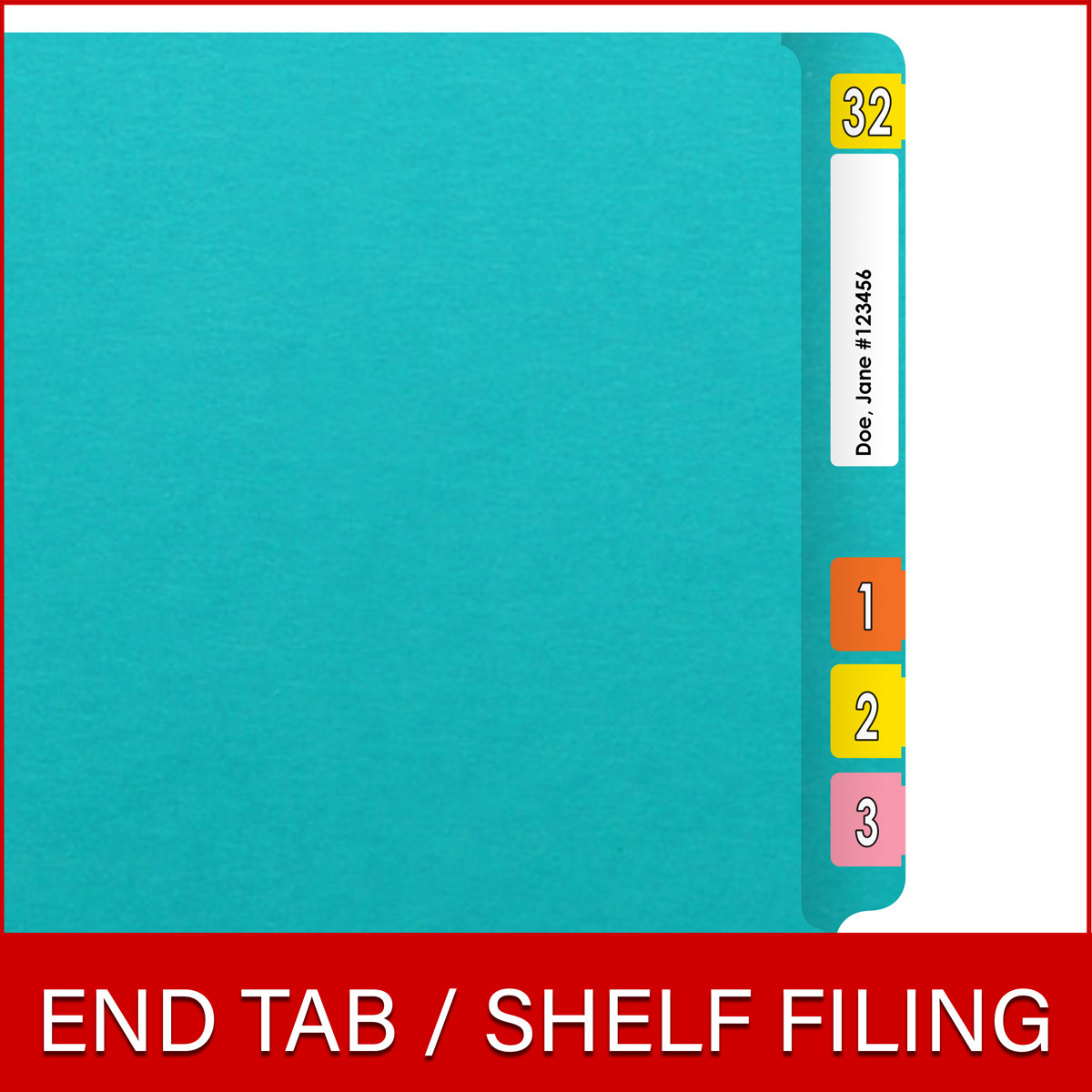 Light blue letter size end tab folder with 2" bonded fasteners on inside back. 20 pt light blue stock. Packaged 40/200.