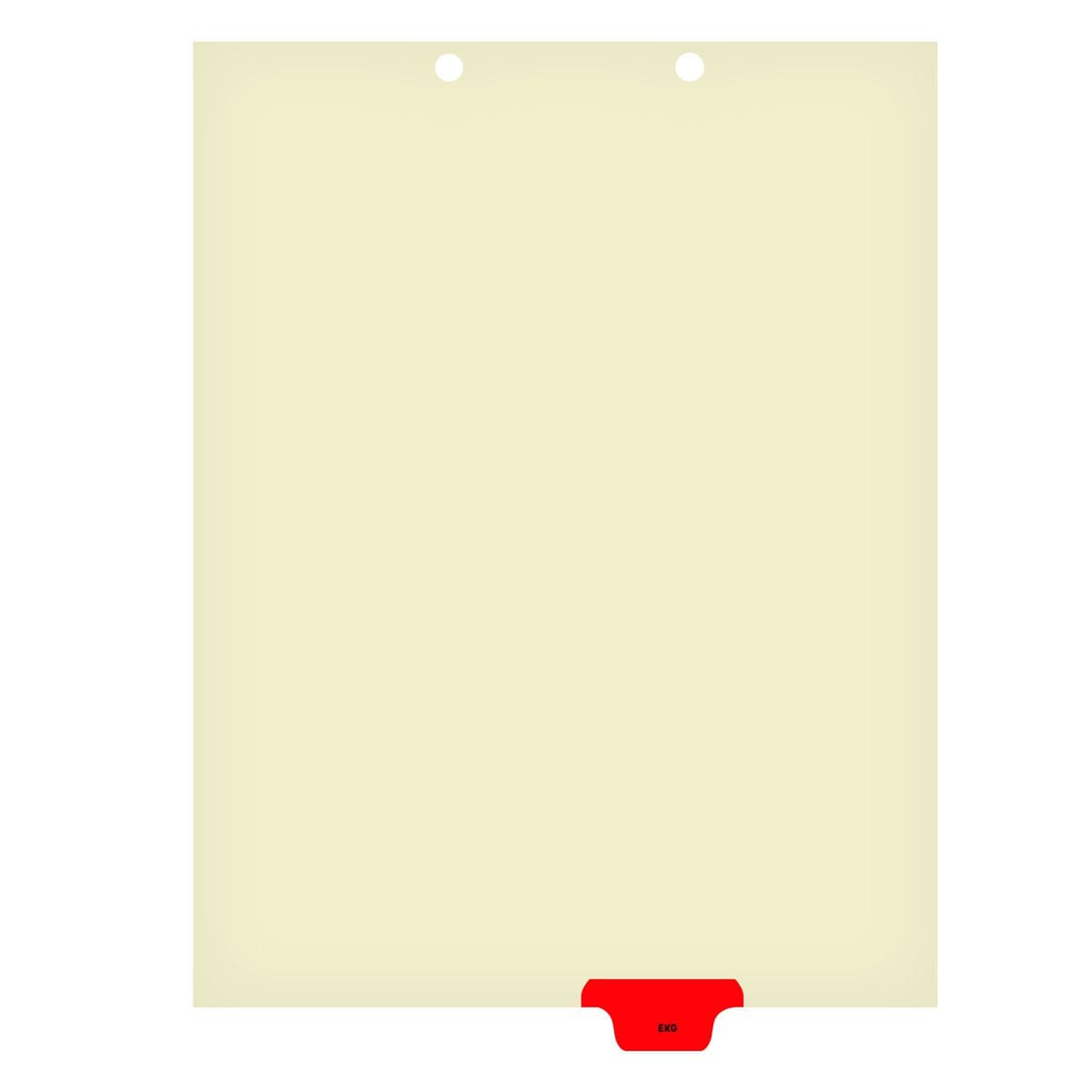Ivory letter size end tab index divider with position 5 tab printed EKG and mylared in red. 125# manila stock, 100/Box