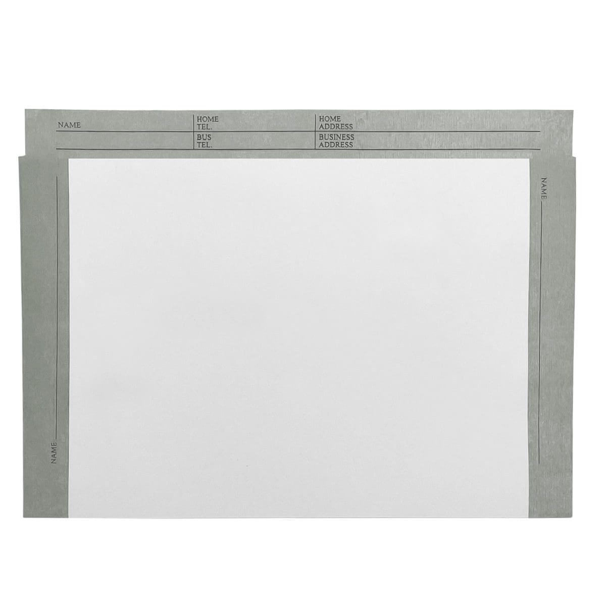 White file envelope putty border. 11.75" x 8.75" open top envelope. 28# white kraft stock, 100/Box