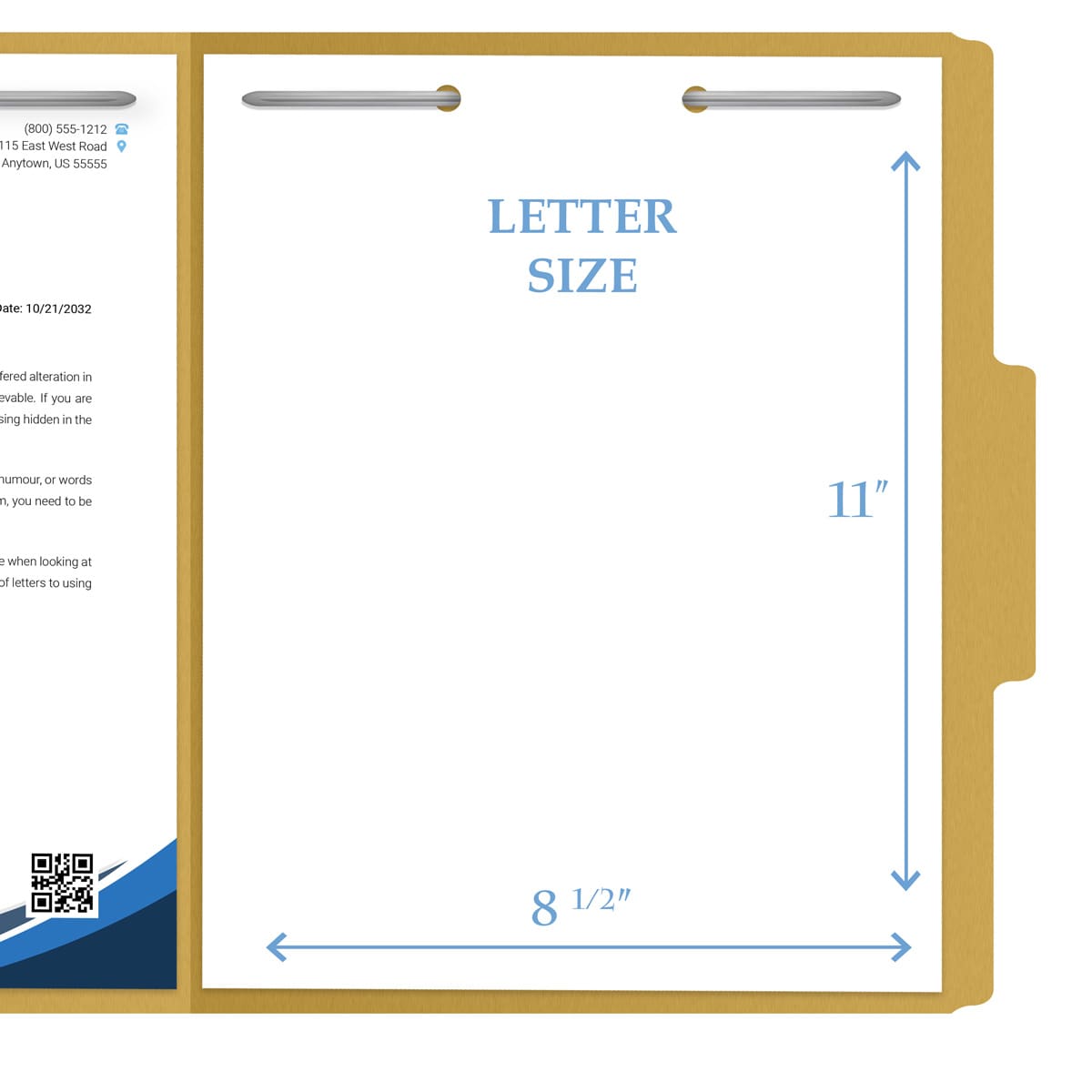 Yellow letter size top tab single ply folders with 1/3 cut assorted tabs and 2" bonded fastener on inside front and inside back. 11 pt yellow stock. Packaged 50/250