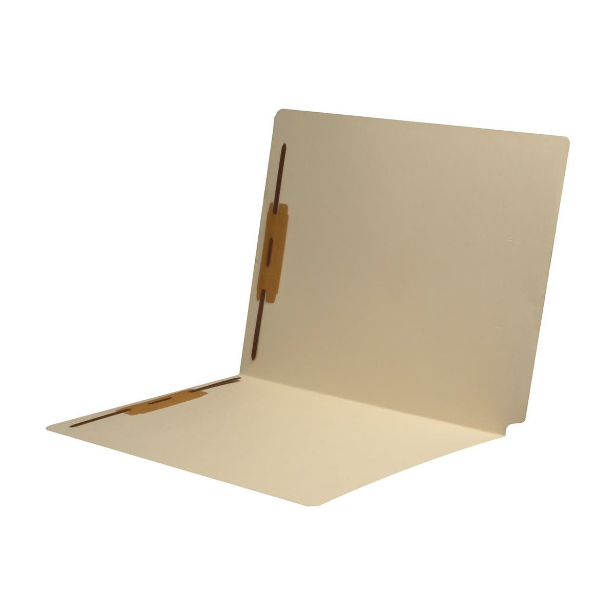 Manila letter size SFI match end tab folder with drop front and 2" bonded fasteners on inside front and inside back. 14 pt manila stock, 50/Box