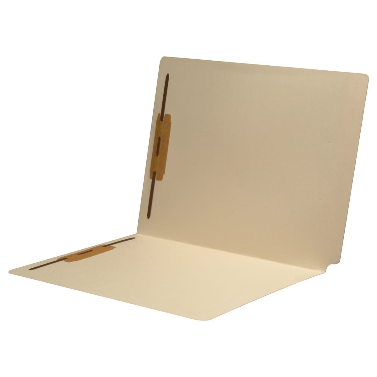 Manila letter size SFI match reinforced end tab folder with 2" bonded fasteners on inside front and inside back. 14 pt manila stock, 50/Box