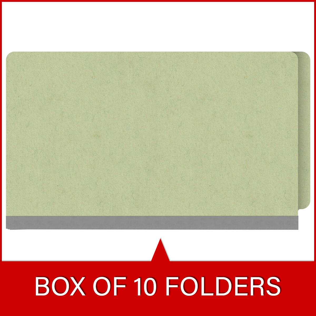 Peridot green legal size end tab three divider classification folder with 3" dark green tyvek expansion, with 2" bonded fasteners on inside front and inside back and 1" duo fastener on dividers - DV-S53-38-3PER