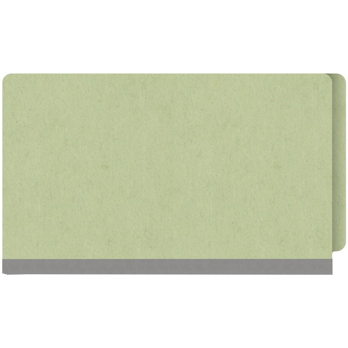 Peridot green legal size end tab two divider classification folder with 2" dark green tyvek expansion, with 2" bonded fasteners on inside front and inside back and 1" duo fastener on dividers - DV-S52-26-3PER