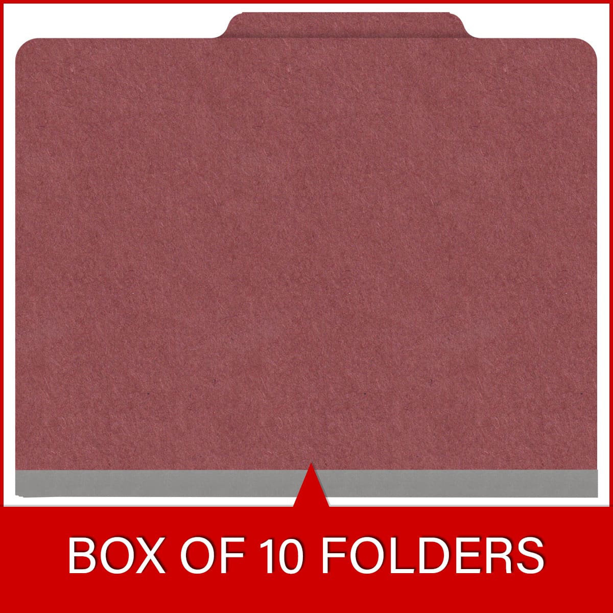 Dark red letter size top tab three divider classification folder with 3" russet brown tyvek expansion, with 2" bonded fasteners on inside front and inside back and 1" duo fastener on dividers - DV-T43-38-3ARD