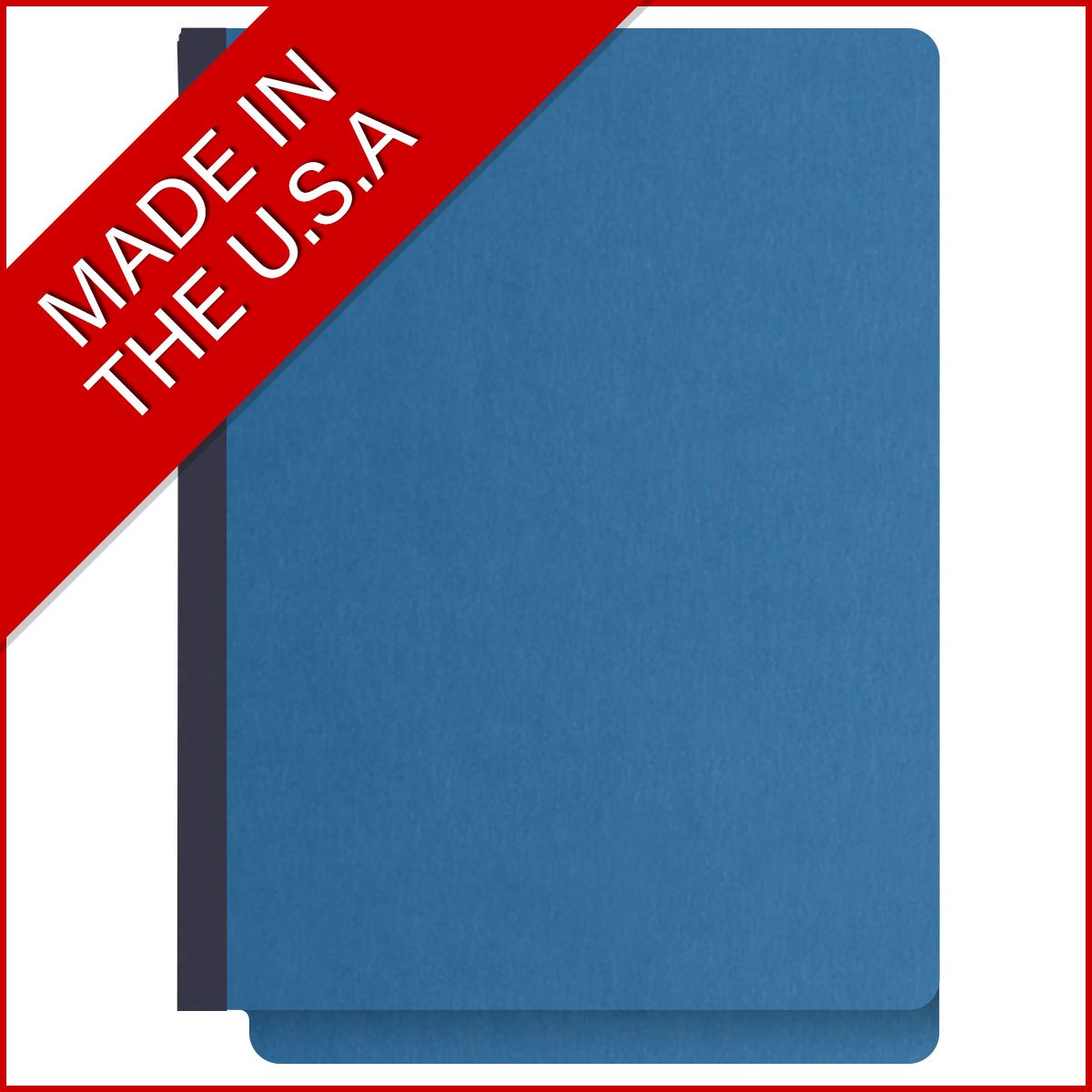Royal blue letter size end tab three divider classification folder with 3" dark blue tyvek expansion, with 2" bonded fasteners on inside front and inside back and 1" duo fastener on dividers - DV-S43-38-3RBL