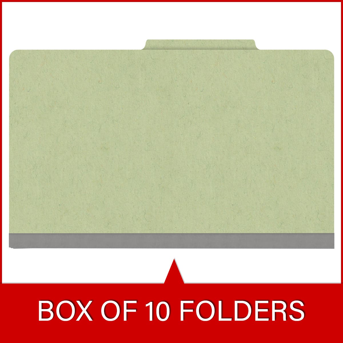 Peridot green legal size top tab one divider classification folder with 2" dark green tyvek expansion, with 2" bonded fasteners on inside front and inside back and 1" duo fastener on divider - DV-T52-14-3PER