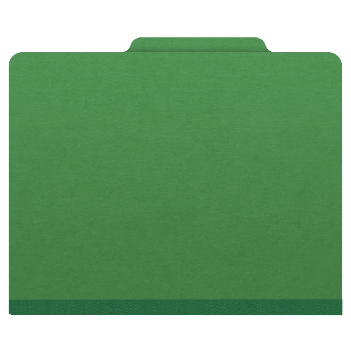 Moss green letter size top tab two divider classification folder with 2" dark green tyvek expansion, with 2" bonded fasteners on inside front and inside back and 1" duo fastener on dividers - DV-T42-26-3MGN