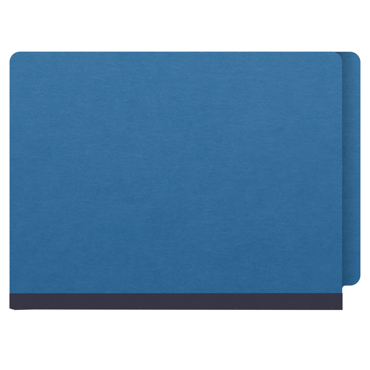 Royal blue letter size end tab two divider classification folder with 2" dark blue tyvek expansion, with 2" bonded fasteners on inside front and inside back and 1" duo fastener on dividers - DV-S42-26-3RBL