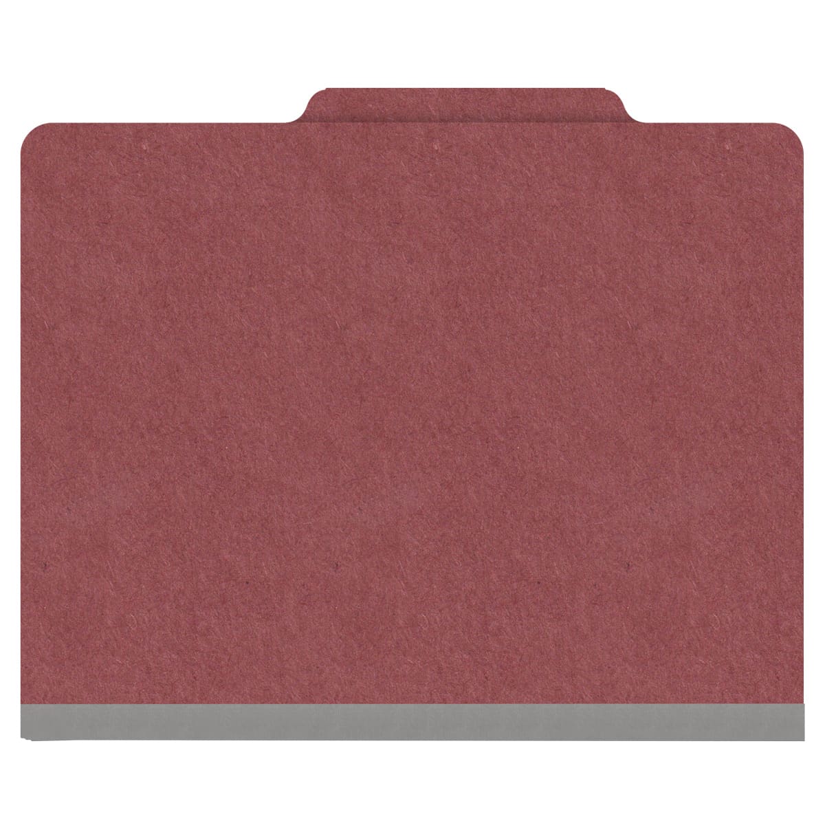 Dark red letter size top tab one divider classification folder with 2" russet brown tyvek expansion, with 2" bonded fasteners on inside front and inside back and 1" duo fastener on divider - DV-T42-14-3ARD