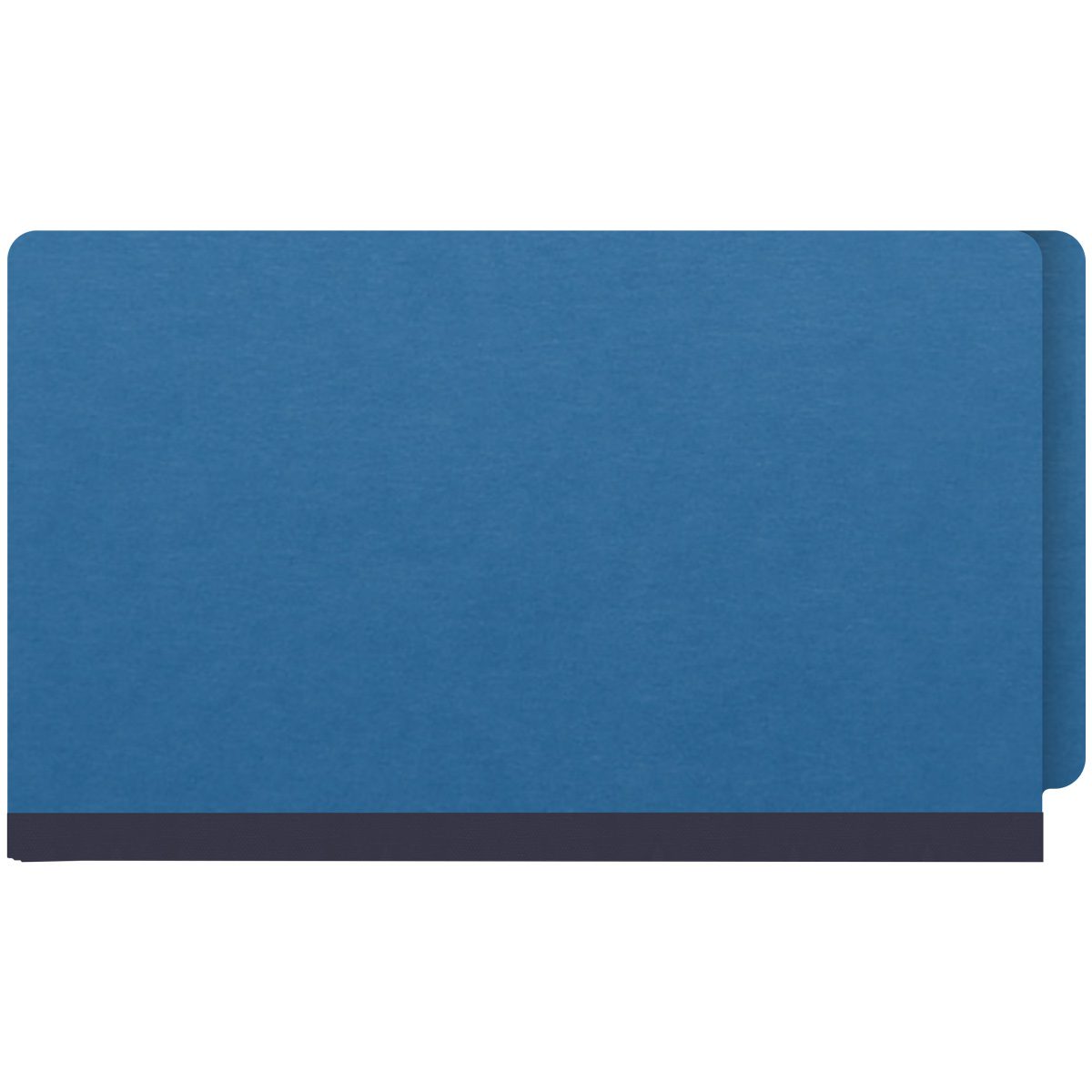 Royal blue legal size end tab one divider classification folder with 2" dark blue tyvek expansion, with 2" bonded fasteners on inside front and inside back and 1" duo fastener on divider - DV-S52-14-3RBL
