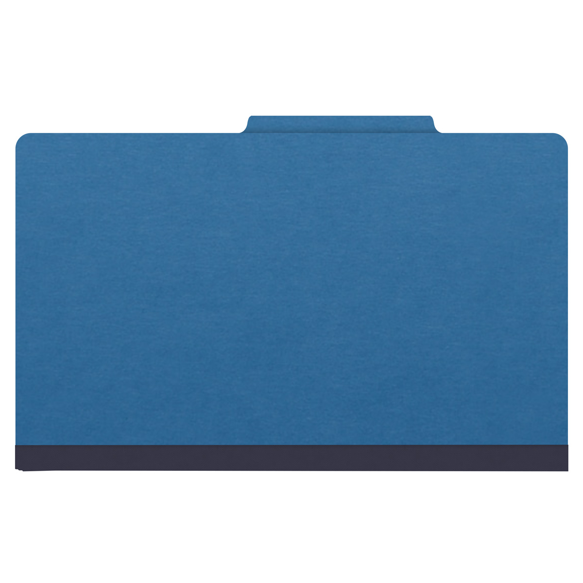 Royal blue legal size top tab one divider classification folder with 2" dark blue tyvek expansion, with 2" bonded fasteners on inside front and inside back and 1" duo fastener on divider - DV-T52-14-3RBL