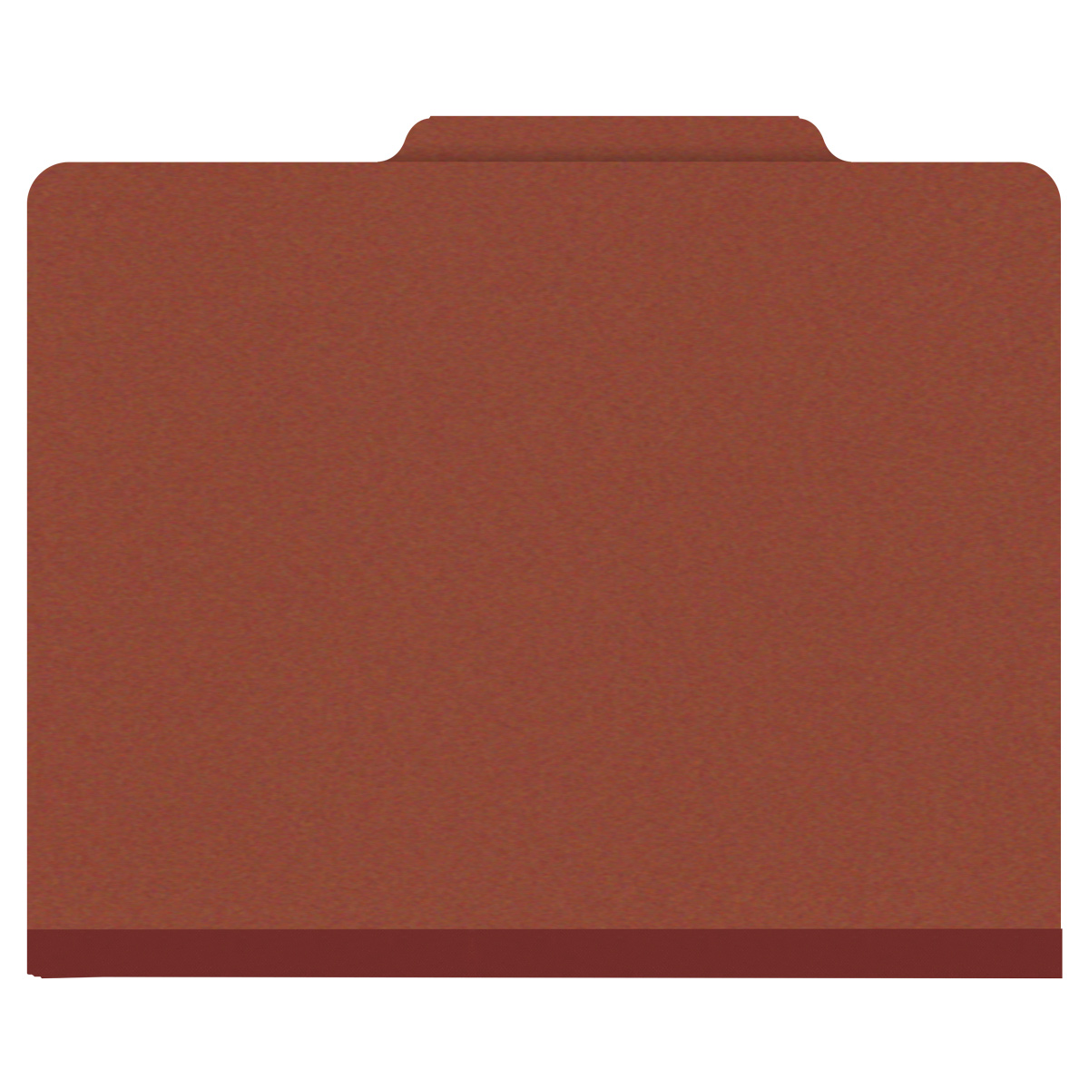 Red letter size top tab two divider classification folder with 2" russet brown tyvek expansion, with 2" bonded fasteners on inside front and inside back and 1" duo fastener on dividers - DV-T42-26-3RED
