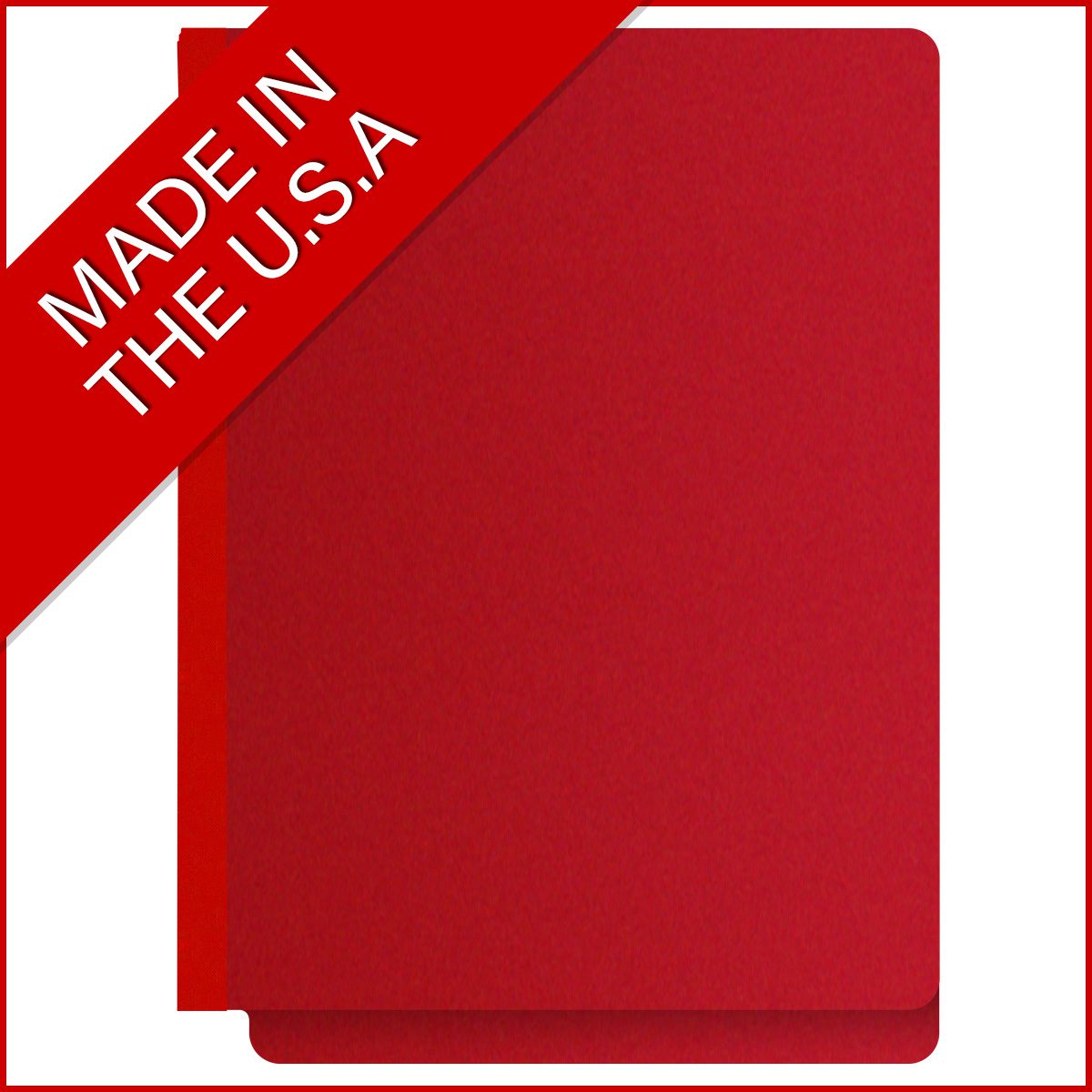 Deep red letter size end tab three divider classification folder with 3" gray tyvek expansion, with 2" bonded fasteners on inside front and inside back and 1" duo fastener on dividers - DV-S43-38-3DRD