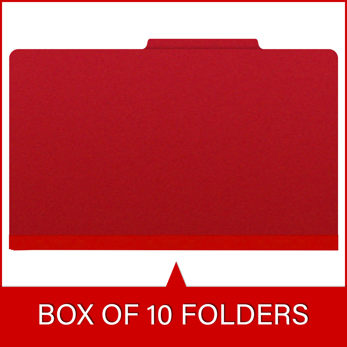Deep red legal size top tab three divider classification folder with 3" gray tyvek expansion, with 2" bonded fasteners on inside front and inside back and 1" duo fastener on dividers - DV-T53-38-3DRD