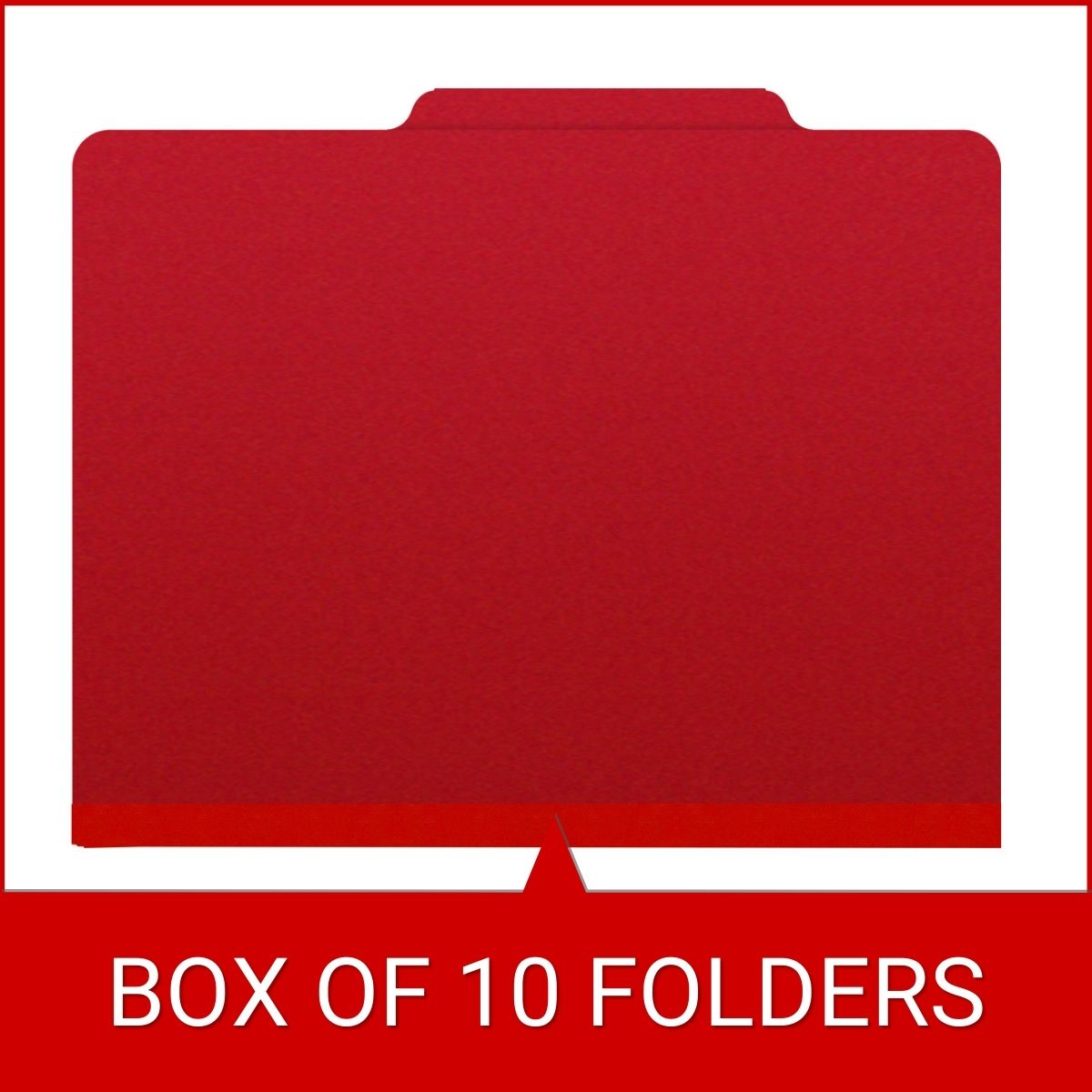 Deep red letter size top tab one divider classification folder with 2" gray tyvek expansion, with 2" bonded fasteners on inside front and inside back and 1" duo fastener on divider - DV-T42-14-3DRD