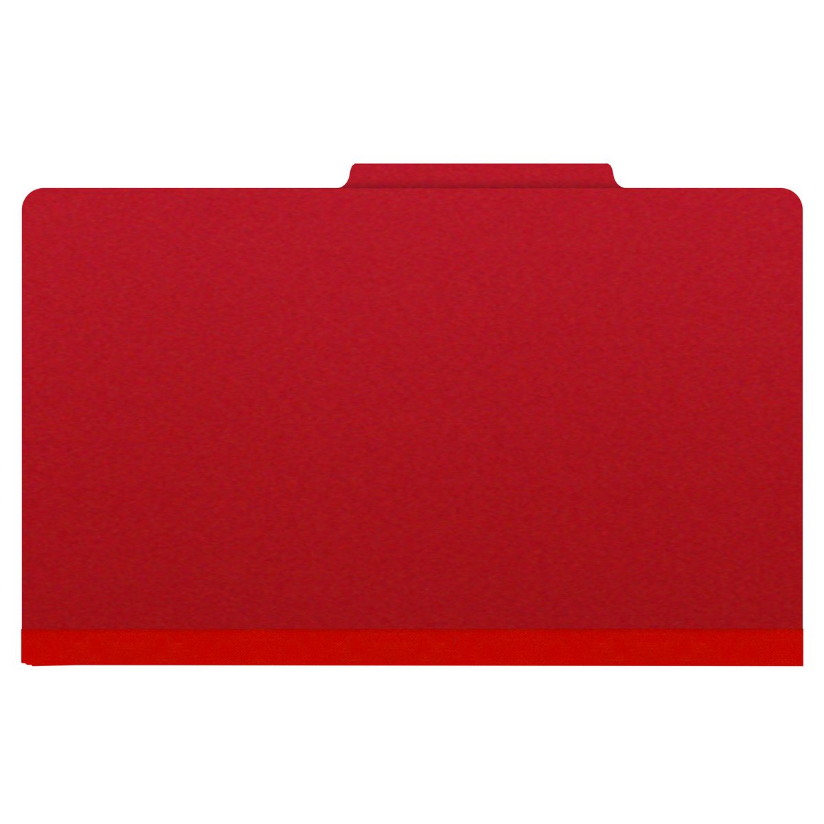 Deep red legal size top tab two divider classification folder with 2" gray tyvek expansion, with 2" bonded fasteners on inside front and inside back and 1" duo fastener on dividers - DV-T52-26-3DRD