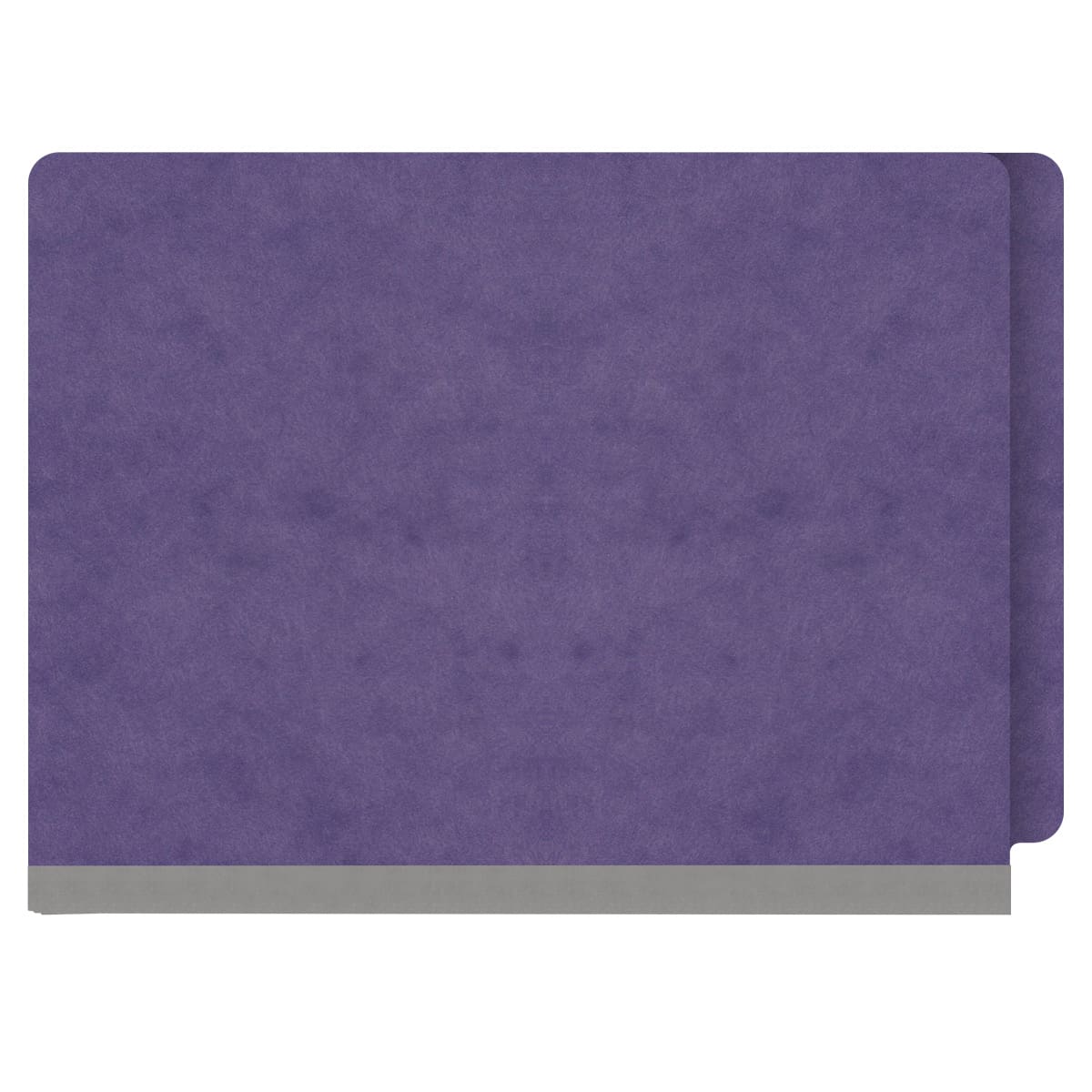 Purple letter size end tab two divider classification folder with 2" gray tyvek expansion, with 2" bonded fasteners on inside front and inside back and 1" duo fastener on dividers - DV-S42-26-3PRP
