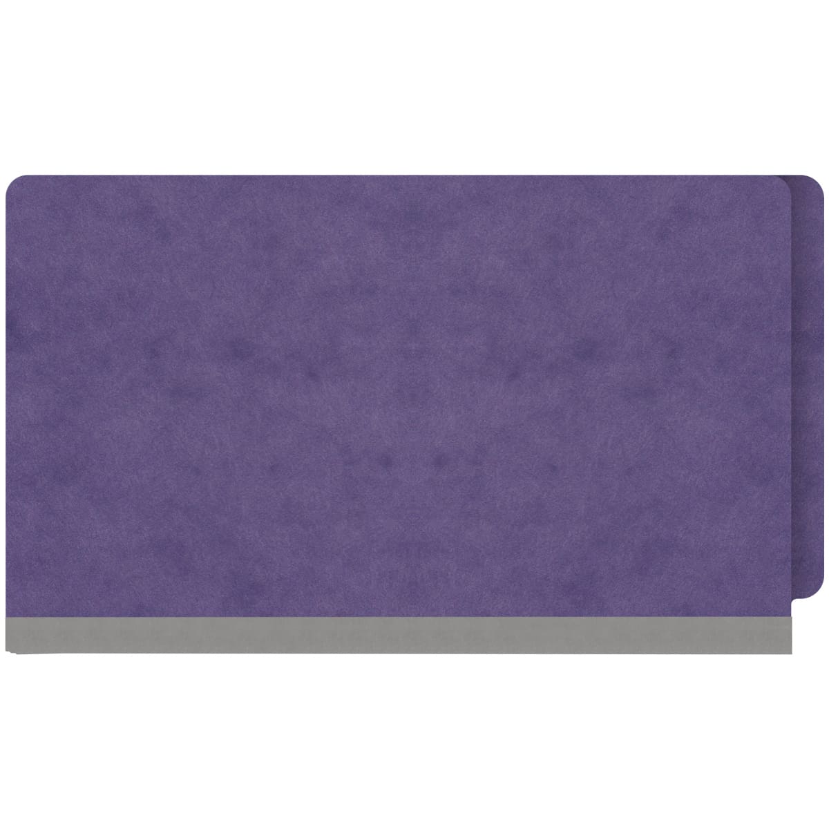 Purple legal size end tab two divider classification folder with 2" gray tyvek expansion, with 2" bonded fasteners on inside front and inside back and 1" duo fastener on dividers - DV-S52-26-3PRP