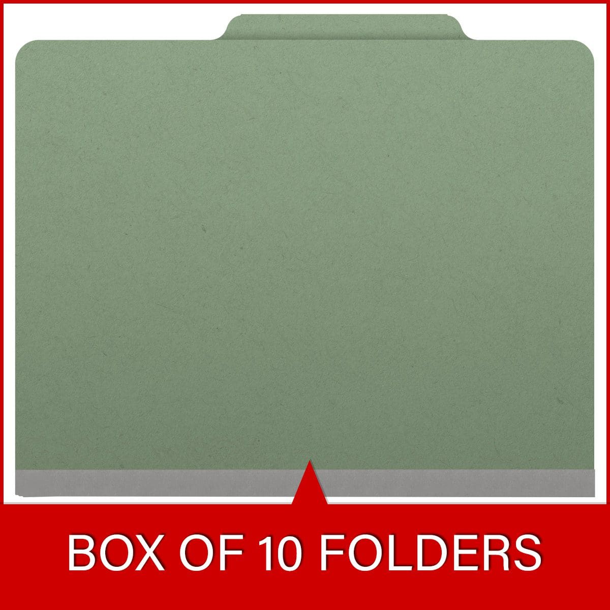 Green letter size top tab two divider classification folder with 2" gray tyvek expansion, with 2" bonded fasteners on inside front and inside back and 1" duo fastener on dividers - DV-T42-26-3AGN