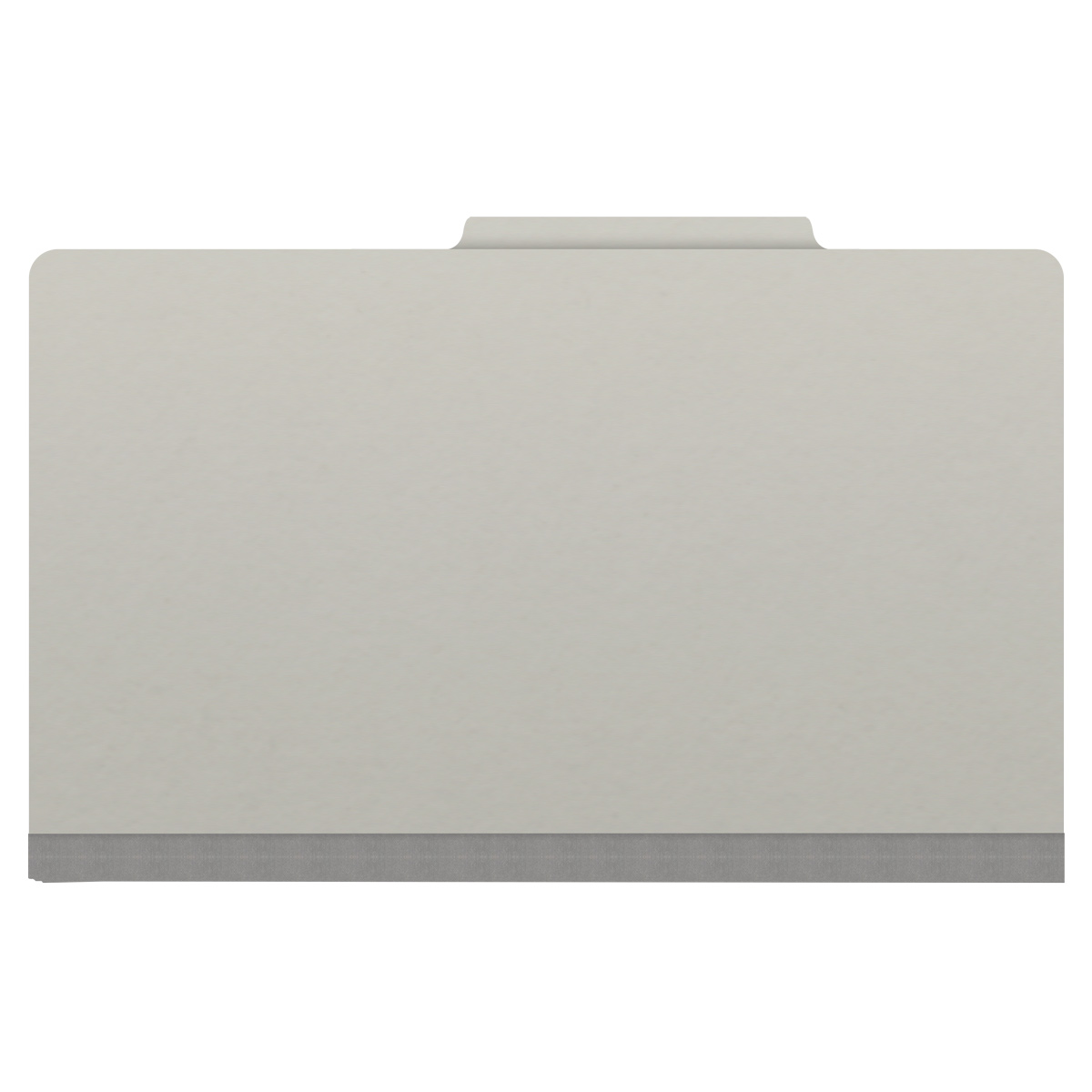 Grey legal size top tab three divider classification folder with 3" gray tyvek expansion, with 2" bonded fasteners on inside front and inside back and 1" duo fastener on dividers - DV-T53-38-3GRY