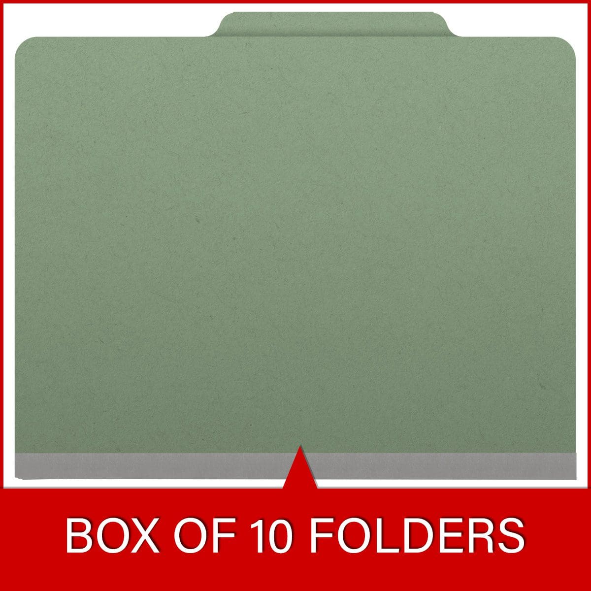 Green letter size top tab one divider classification folder with 2" gray tyvek expansion, with 2" bonded fasteners on inside front and inside back and 1" duo fastener on divider - DV-T42-14-3AGN