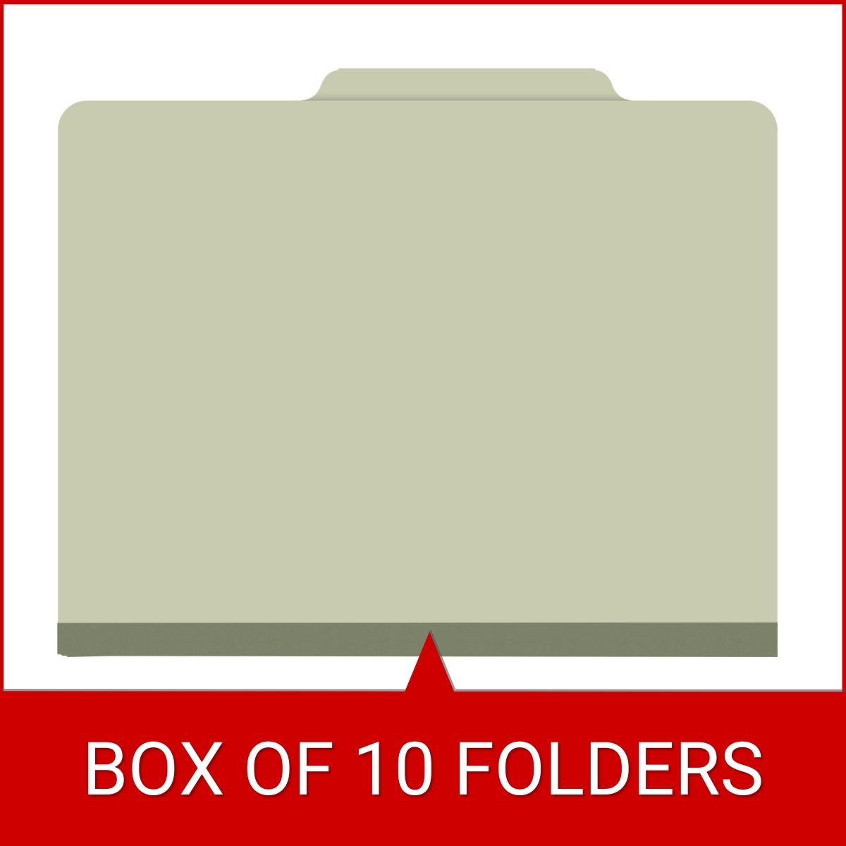 Green letter size top tab one divider classification folder with 2" gray tyvek expansion, with 2" bonded fasteners on inside front and inside back and 1" duo fastener on divider - DV-T42-14-3GRN