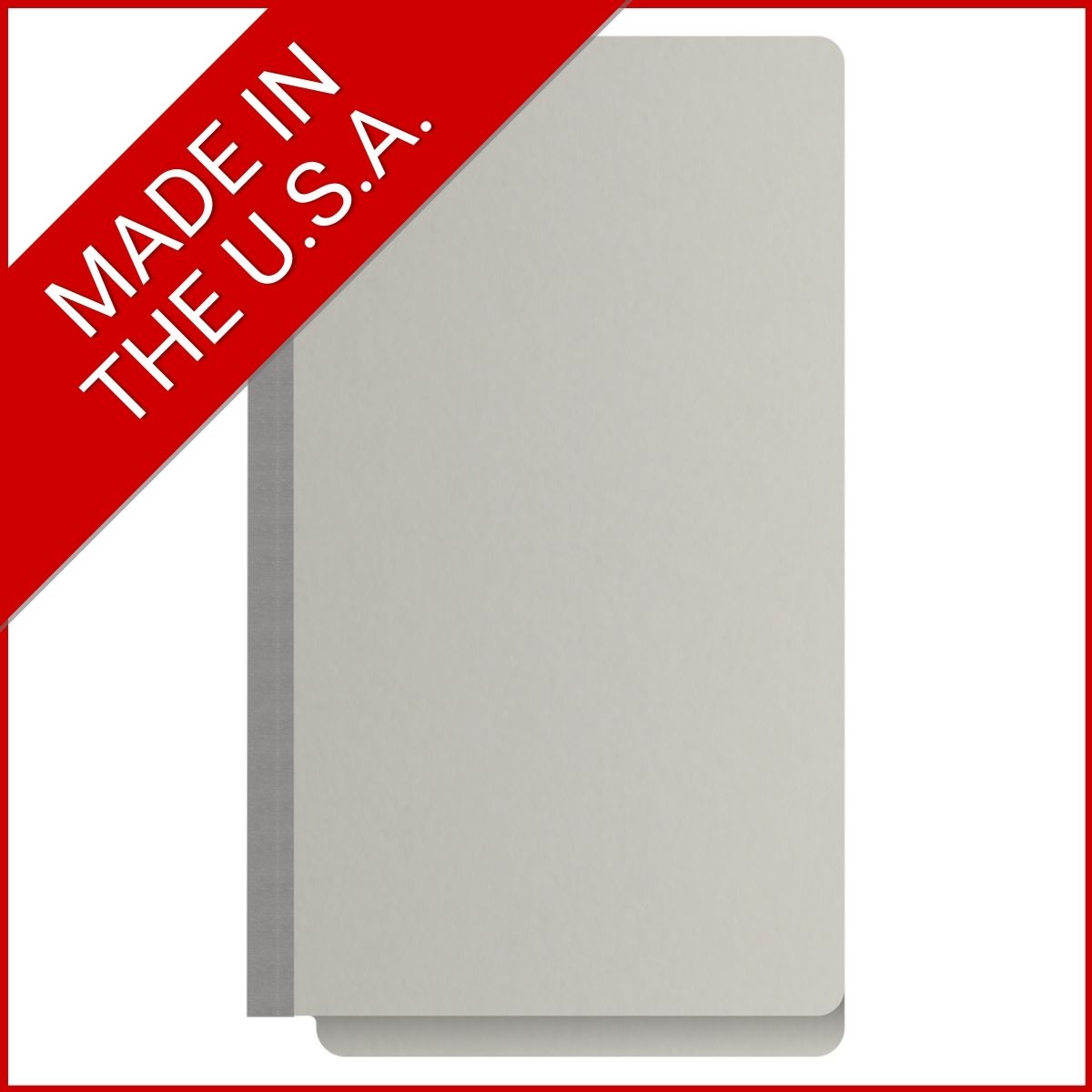 Grey legal size end tab two divider classification folder with 2" gray tyvek expansion, with 2" bonded fasteners on inside front and inside back and 1" duo fastener on dividers - DV-S52-26-3GRY