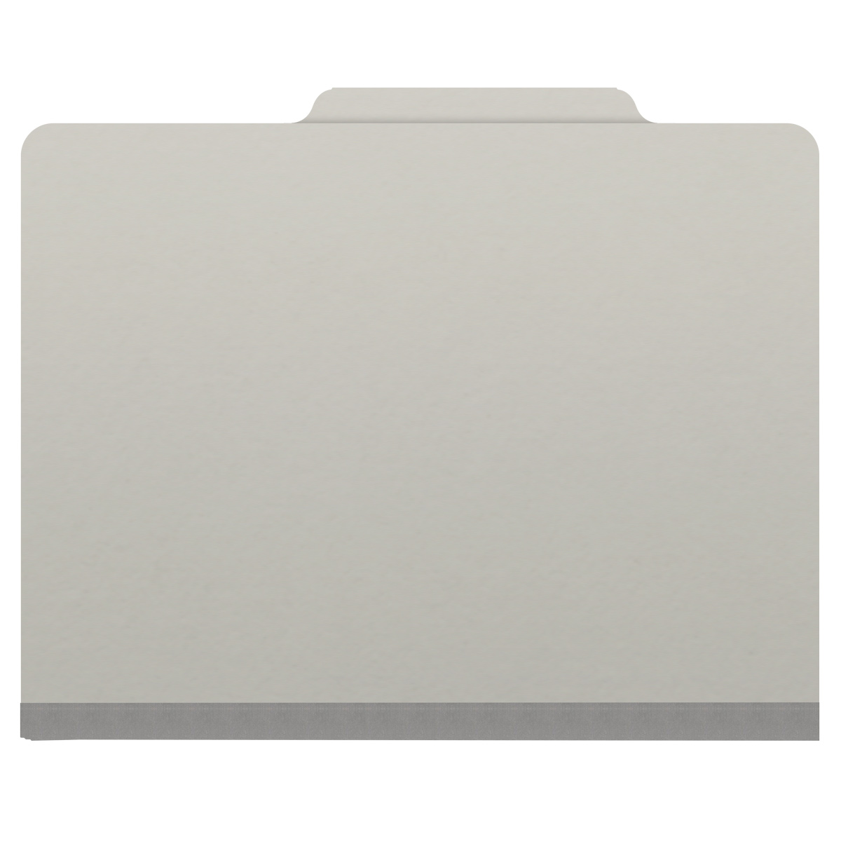Grey letter size top tab one divider classification folder with 2" gray tyvek expansion, with 2" bonded fasteners on inside front and inside back and 1" duo fastener on divider - DV-T42-14-3GRY