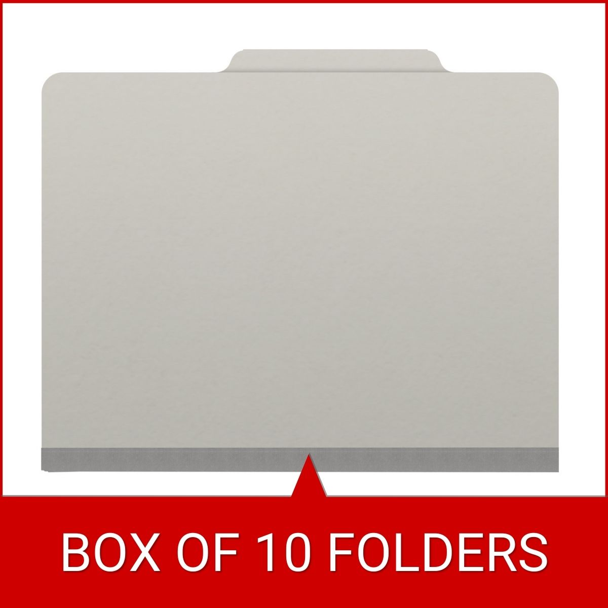 Grey letter size top tab one divider classification folder with 2" gray tyvek expansion, with 2" bonded fasteners on inside front and inside back and 1" duo fastener on divider - DV-T42-14-3GRY