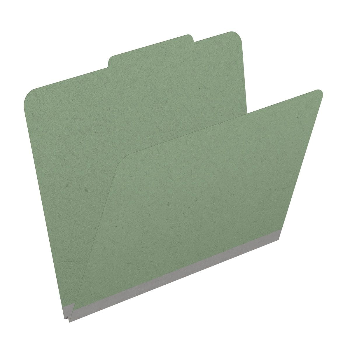 Green letter size top tab classification folder with 2" gray tyvek expansion. 25 pt type 3 pressboard stock. Box of 25 - DV-T42-00-3AGN