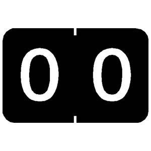 TABBIES NUMERIC 90100 LABEL SERIES, 1" NUMERIC LABEL '#0', BLACK, 1"H x 1-1/4"W, 500/ROLL