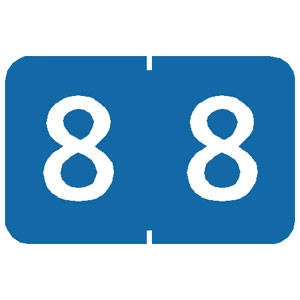 TABBIES NUMERIC 90100 LABEL SERIES, 1" NUMERIC LABEL '#8, LIGHT BLUE; 1"H x 1-1/4"W, 500/ROLL