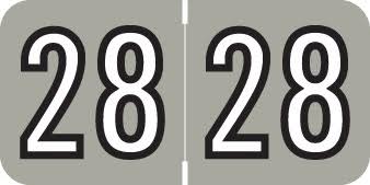 Barkley 2028 Yearband Label - 3/4" H x 1-1/2" W -  Gray/Black - BAYM Series - Laminated - 500/Roll