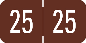 2025 Brown Year Labels - Box Inch, 500 Labels
