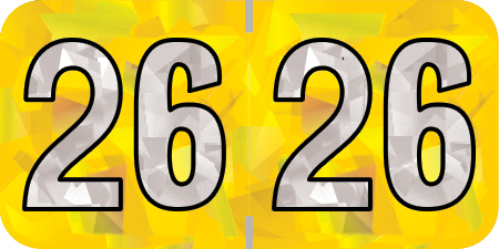 2026 Yellow Year Labels - 3/4" Inch, 500 Labels