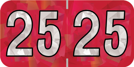 2025 Red Year Labels - RED Inch, 500 Labels