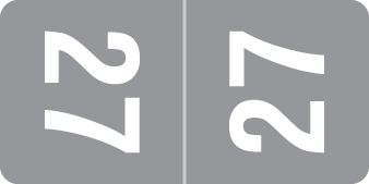 2027 Gray Year Labels - GRAY Inch, 250 Labels