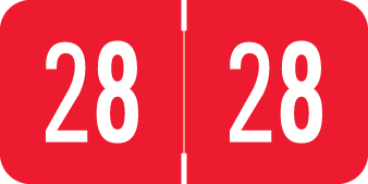 2028 Red Year Labels - 3/4 Inch, 500 Labels