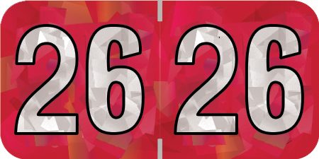 2026 Red Year Labels - RED Inch, 500 Labels